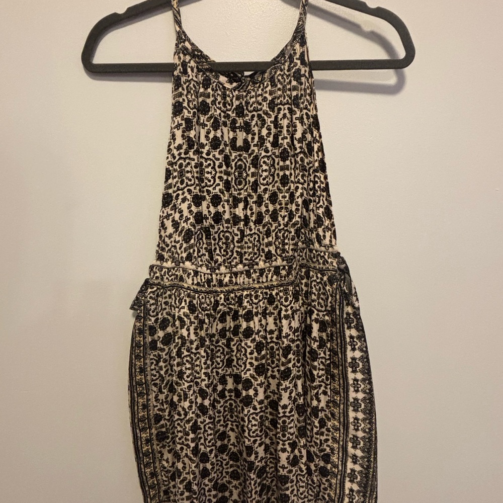 Free People Black and Cream Patterned Dress - Picture 5 of 9